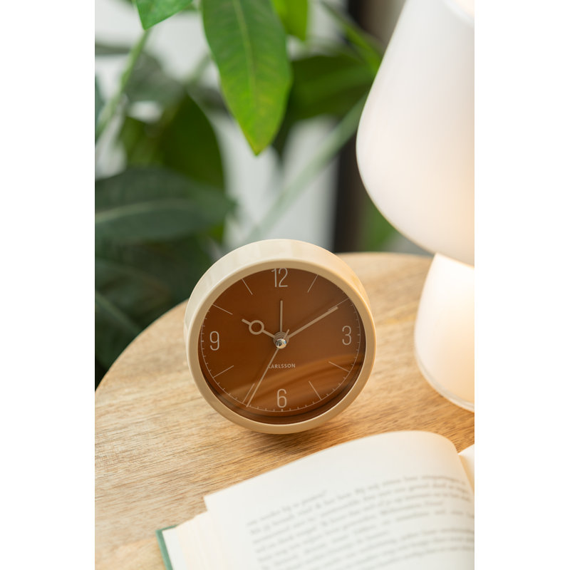 Aluminium Mechanical Alarm Tabletop Clock, Brown
