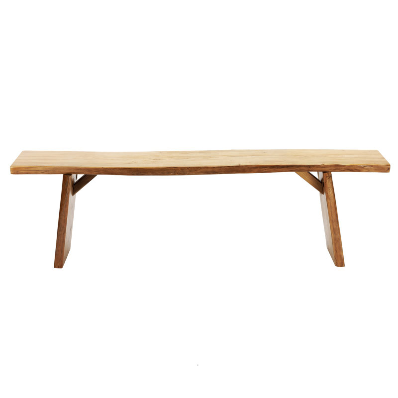 Banc en bois massif Kaster, H 18,1 po x l 63 po x P 10,6 po