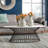 Marbury 48'' W White Oval Coffee Table with White Marble Top and Metal Frame