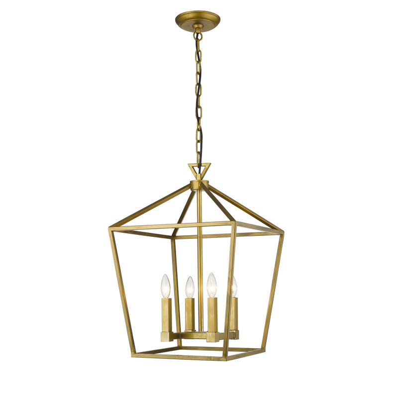 Lustre en métal doré 4 lumières