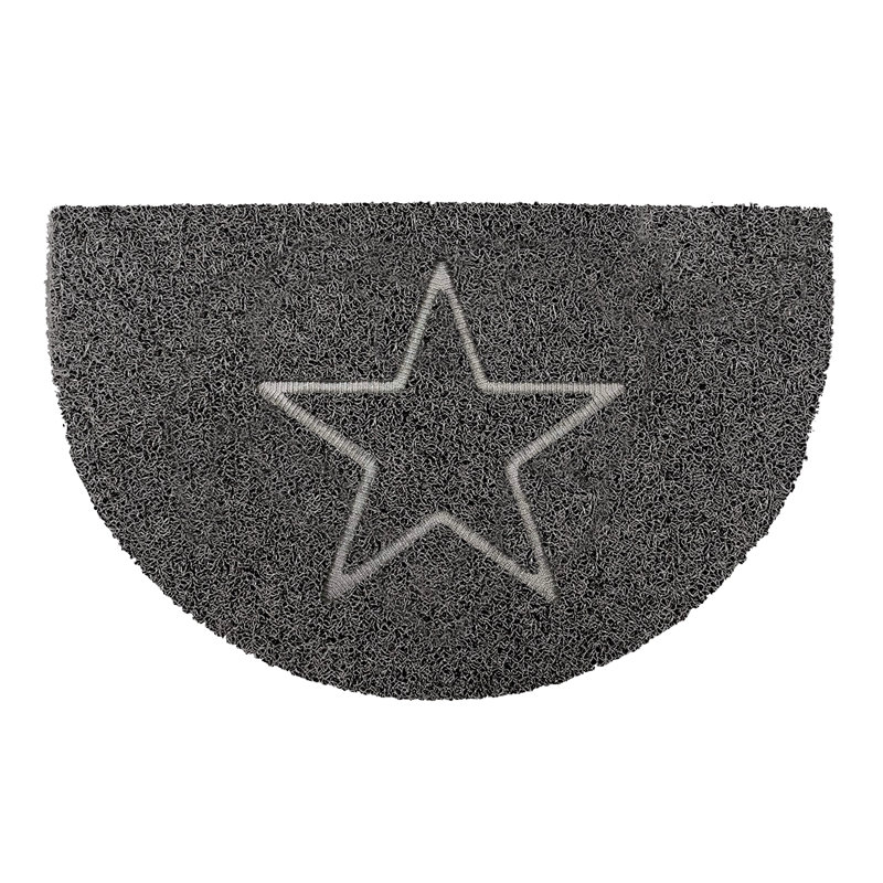 Star Half Moon Doormat, Grey