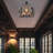 5-Light Industrial Drum Chandelier with Wood Accents