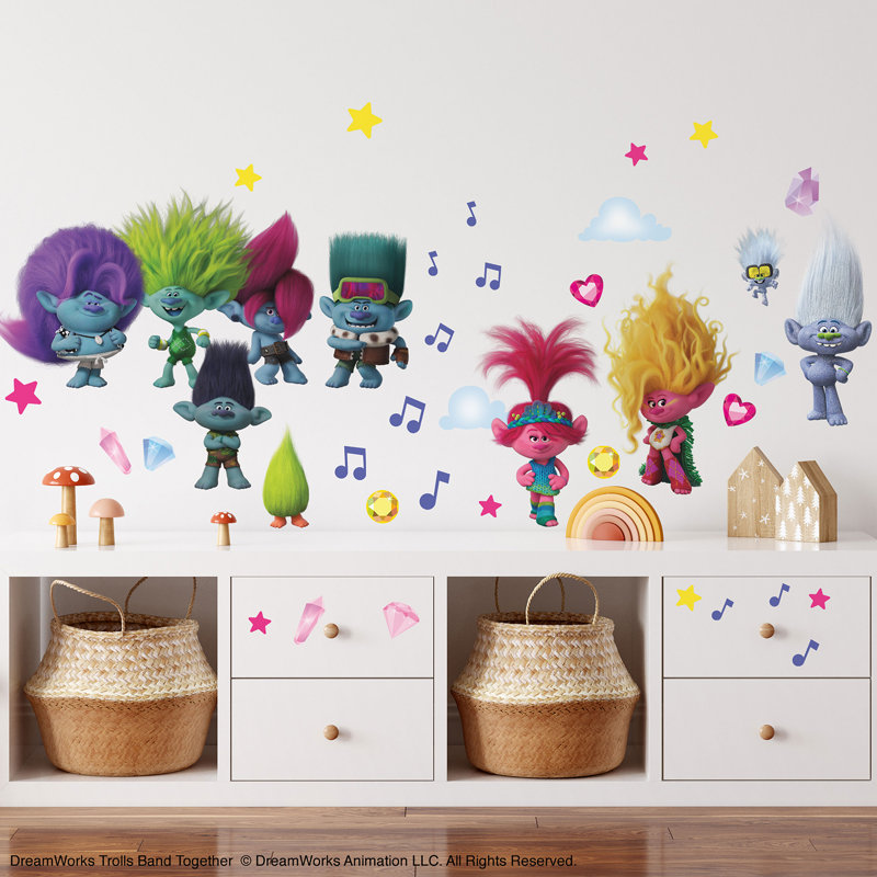 Trolls 3 Band Together Glitter Wall Decals Set