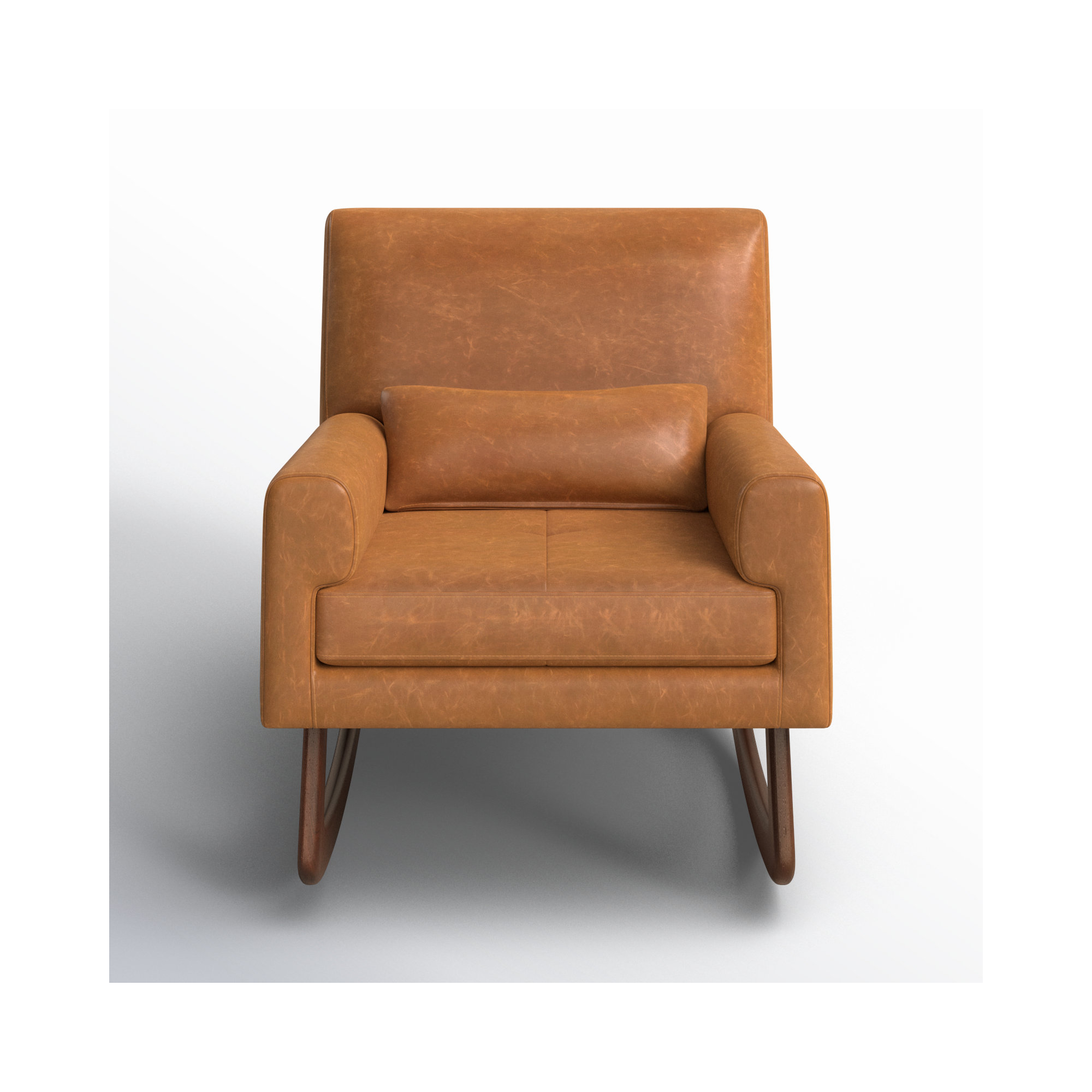Sleepytime Rocking Chair, Walnut, Tan Faux Leather