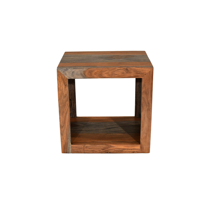 Goa Cube Solid Wood End Table