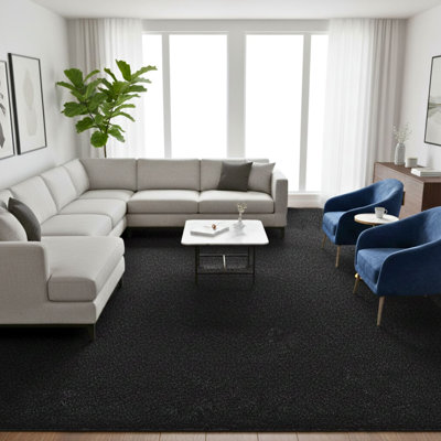 Tapis noir douillet et antidérapant Cozy Plush
