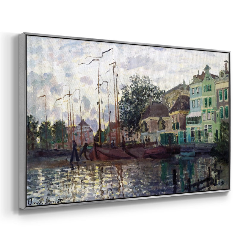 Zaandam, The Dike, Evening, 1871, reproduction d'art sur toile, H 27 po x l 41 po x P 2 po, Argent