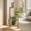 Alarico Natural Bamboo 2 Tier Plant Stand, Plant Pot Holder, Living Room Shelf