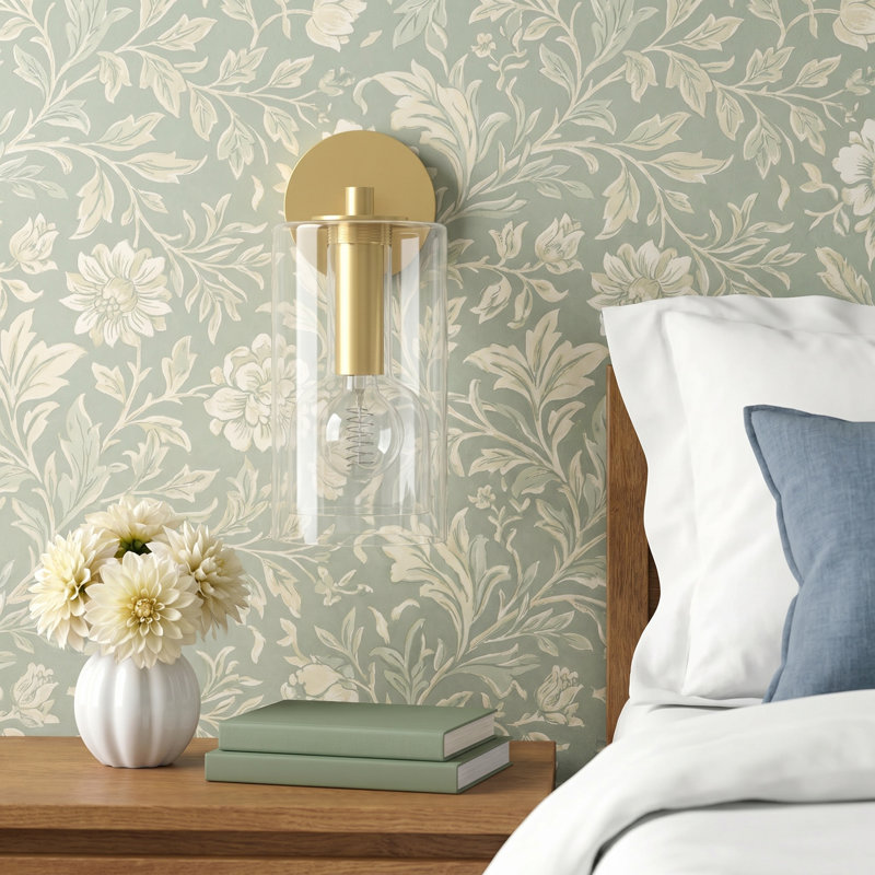 Adreille Steel Armed Sconce, Aged Brass
