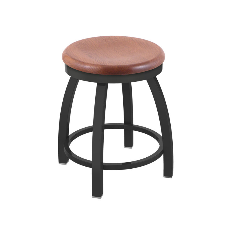 Tabouret de coiffeuse pivotant avec siège en bois 802 Misha, Étain, Chêne médium