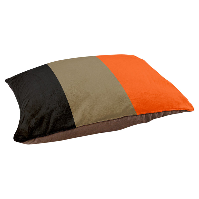 Coussin pour chien hockey Las Vegas, Grand (l 50 po x P 40 po x H 17 po), Noir / doré métallique / orange