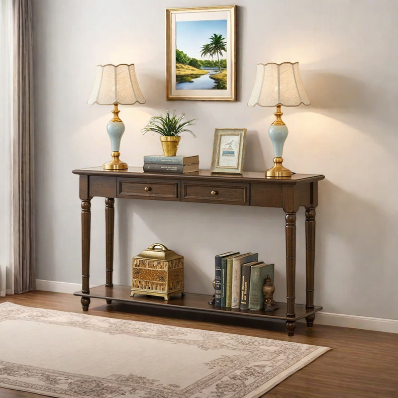 American Rustic Style Solid Wood Console Table, 31.5" H x 47.24" W x 13.78" D