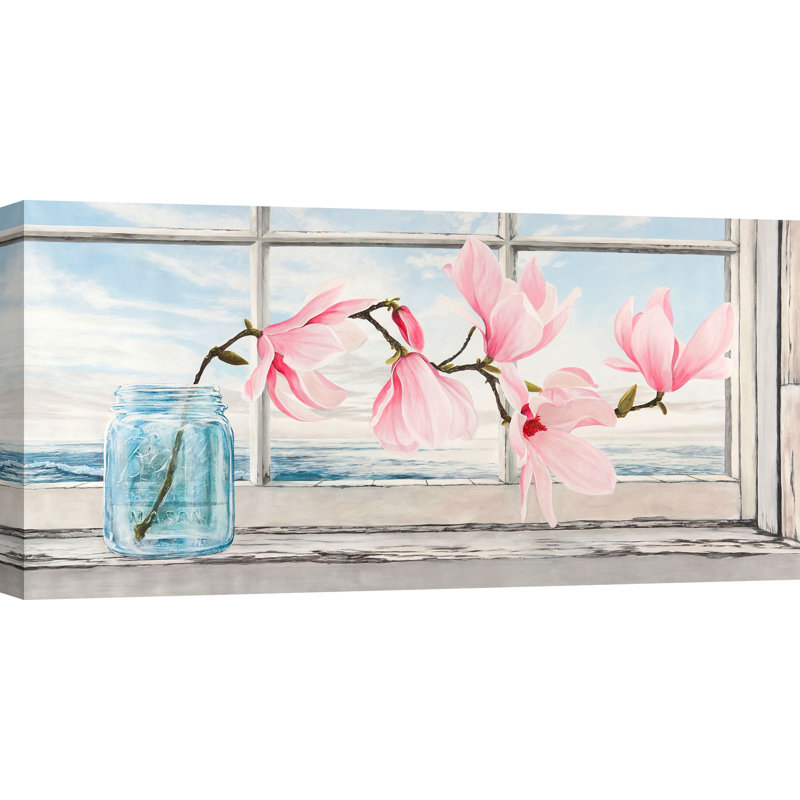 Window Magnolia by Remy Dellal - Wrapped Canvas Print, 60cm H x 120cm W x 4cm D
