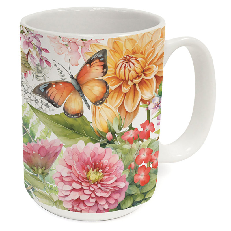 15 oz. Botanica Tasse décorative en céramique