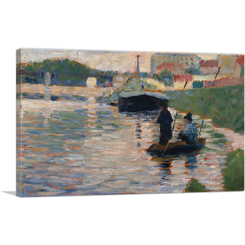«View of the seine 1883» par Georges Seurat, reproduction d'art sur toile tendue, H 12 po x l 18 po x 1,5 po