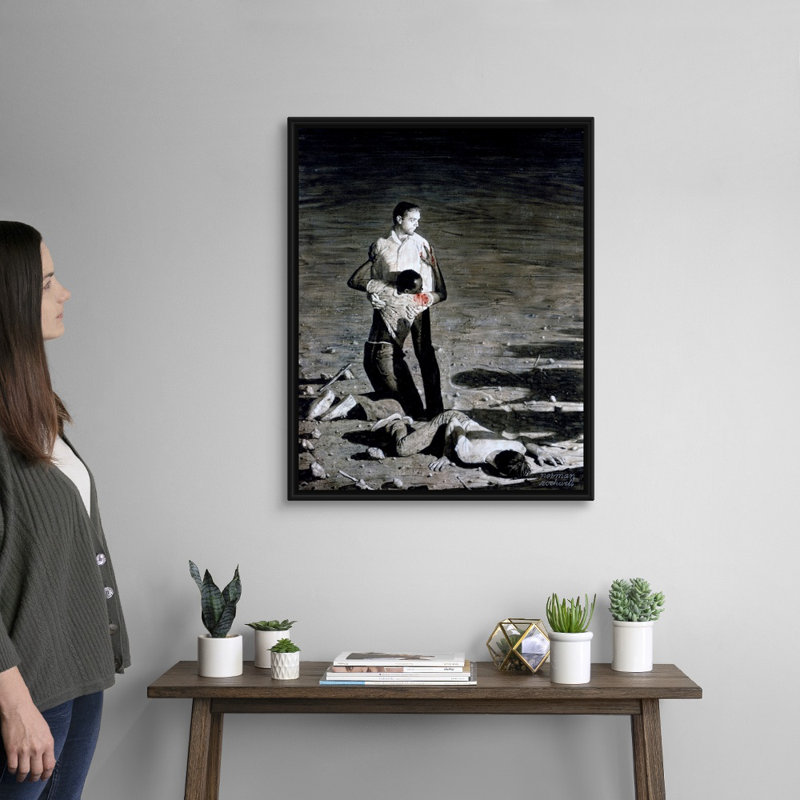 «Norman Rockwell Murder In Mississippi», art mural sur toile, H 32 po x l 26 po x P 1,75 po, Cadre flottant noir