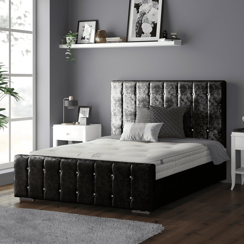 Millican Upholstered Bed, Black, Kingsize (5')