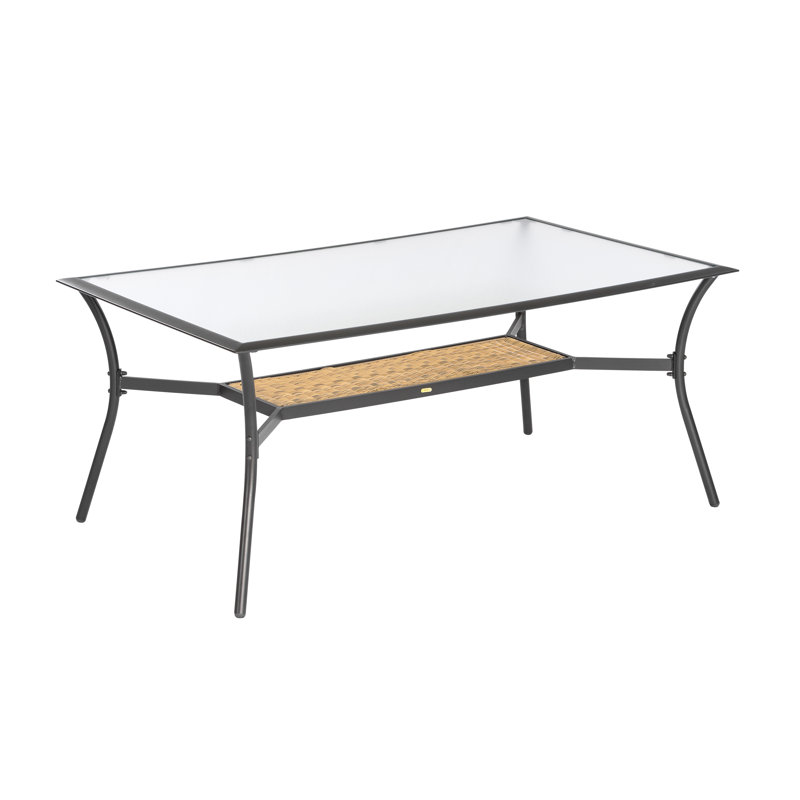 Bairagi Rectangular Metal Outdoor Dining Table , 140cm cm W 74cm cm D, Natural