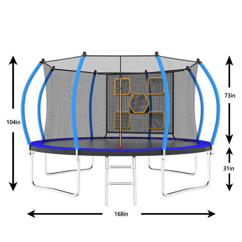 Trampoline pour enfants, Noir / Bleu