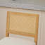 Tabouret de bar rustique en bois massif à dossier en rotin avec coussin en lin mat (ensemble de 2)-379930224