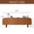 71'' Mid Century TV Console with 4 Cabinets, Solid Wood TV Stands for Living Room, Brown, Pre-assembled