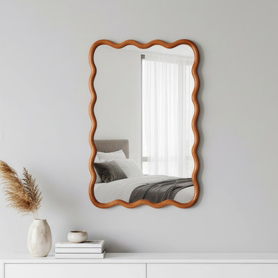Miroir décoratif rectangulaire en bois