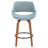 Najrin 26" Fixed-Height Fabric Counter Stool with Bent Wood Legs & Round Footrest (Set of 3)