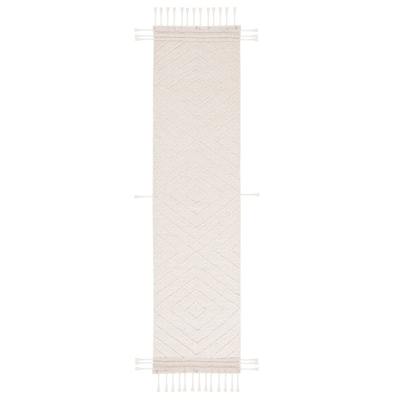 Baughman Handwoven Cotton/Wool Ivory Area Rug, Runner 2'3" x 9'