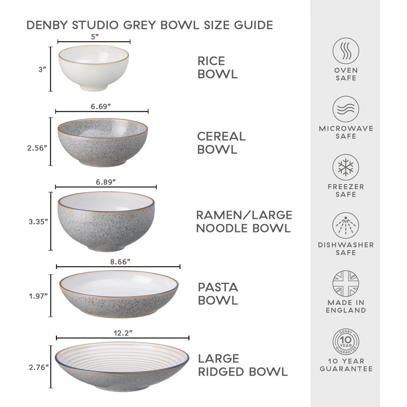 Denby Studio Grey Rice Bowls