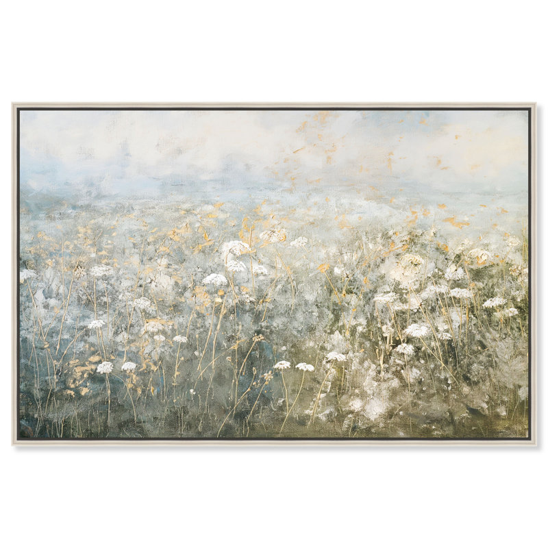 Meadow Veil Canvas Floral & Botanical Print by Oliver Gal, Black Frame, 15 x 10, 11"H x 16"W, Silver Frame