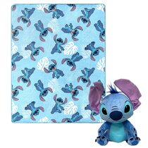 Disney Stitch Plush Shade Stick Lamp, Blue, 15 H x 7 W