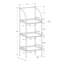 Bibliothèque Marcia, bibliothèque, étagère, d'angle, 3 niveaux, H 48 po, bureau, chambre à coucher, métal, stratifié-94949111