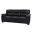 Canapé moderne Mid-Century 81 po avec revêtement en tissu métallisé et accoudoirs coussinés, noir
