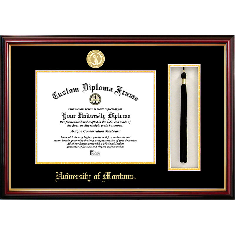 Cadre photo en boîte et diplôme de l’université de pampille Montana