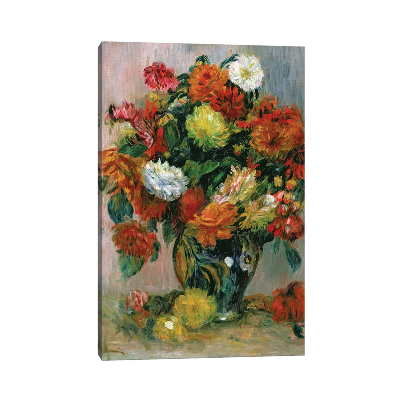 Vase de fleurs, vers 1884 - reproduction d'art mural - toile tendue, H 48 po x l 32 po, Toile tendue, Ne s’applique pas