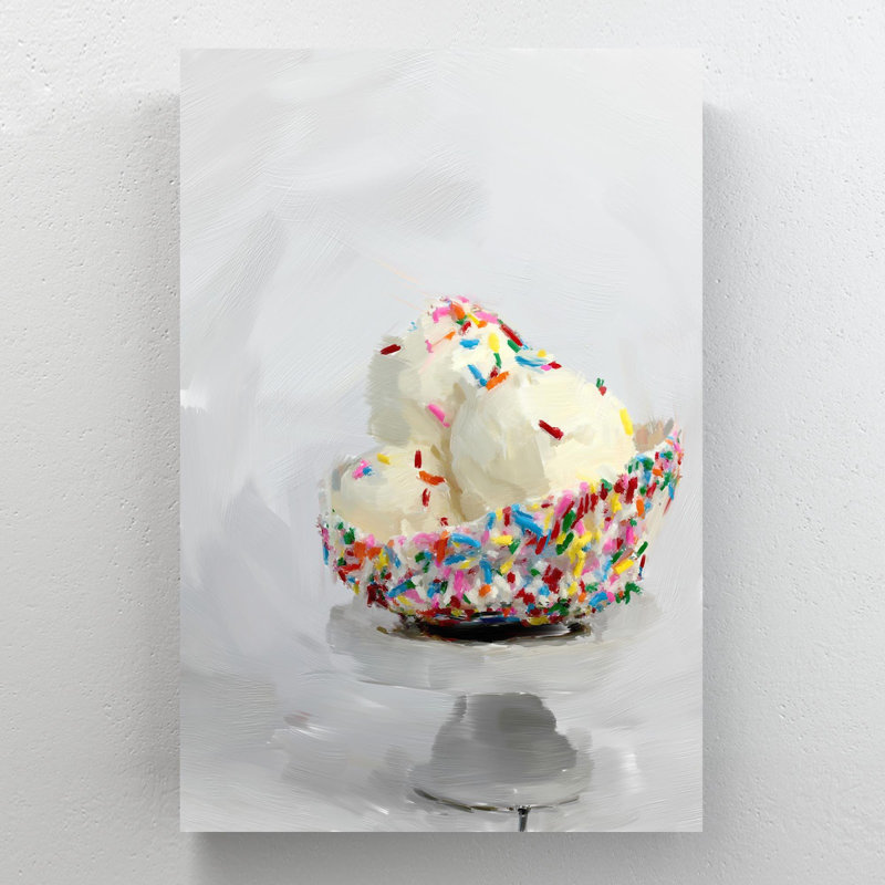 «Vanilla Ice Cream With Sprinkles», reproduction d'art graphique sur toile tendue, H 14 po x l 11 po