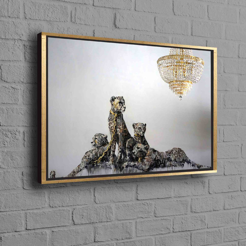 Print on Canvas, Framed Print without Mat, Gold, 40 cm H x 60 cm W