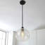 Luminaire suspendu simple en verre côtelé à 1 lumière Shineon
