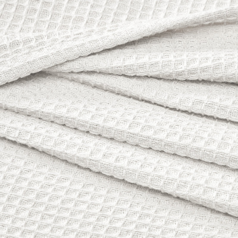 Couverture en coton texturé Samantha, Blanc brillant, Grand lit