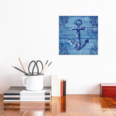 Indigo Anchor by Susan Jill - Wrapped Canvas Gallery-Wrapped Canvas Giclée