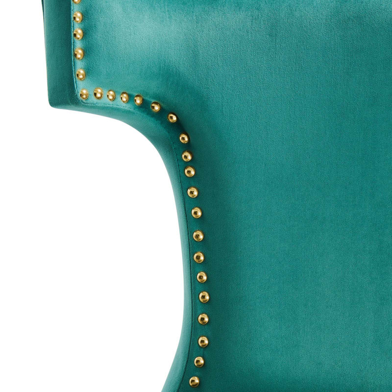 Modway Curve Performance Velvet Dining Chairs, Teal
