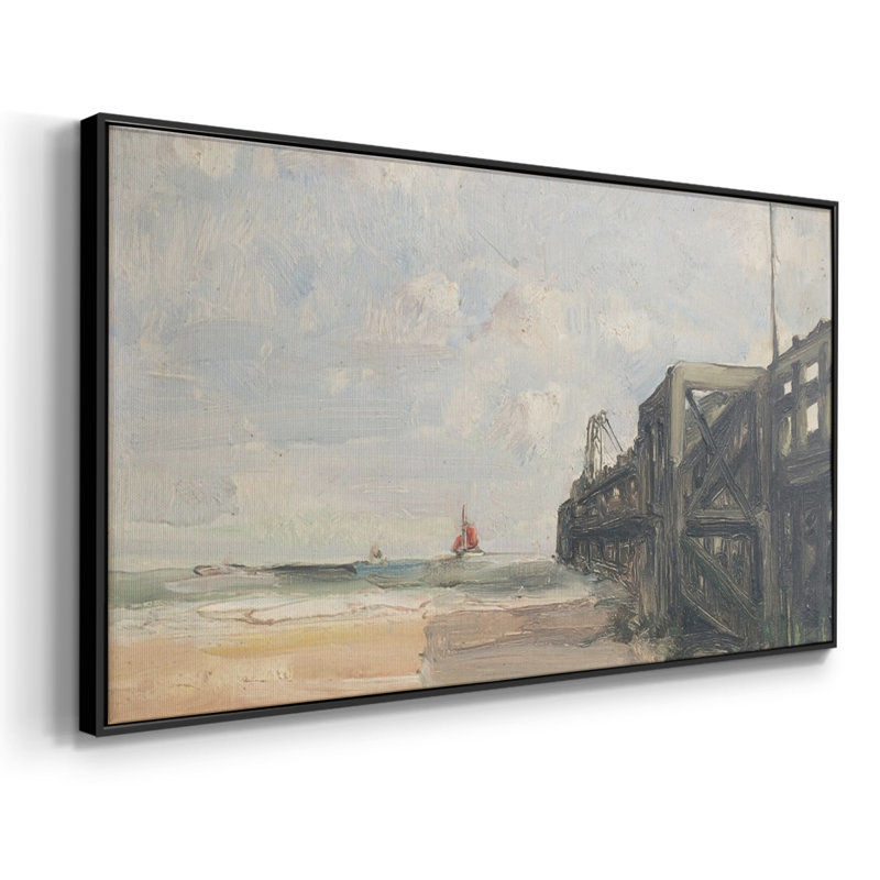 Nautical Series-CDxxi - Toile tendue avec châssis encadré - Prêt à être accroché, Noir, noir, noir, noir, H 21 po x l 41 po