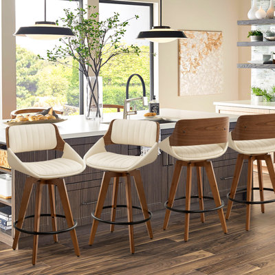 Jobani Swivel Upholstered Counter & Bar Stool(Set Of 4)