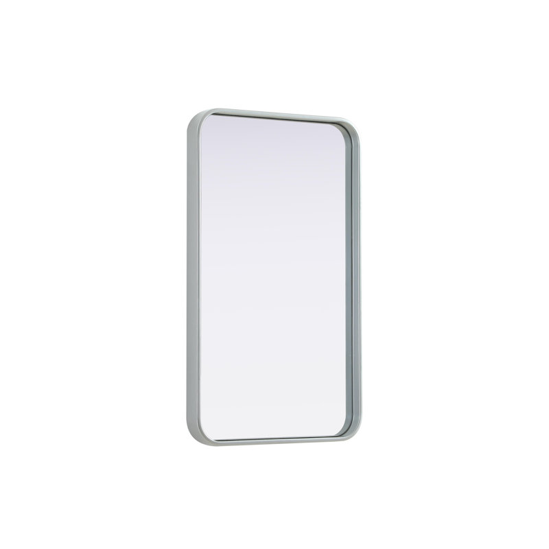 Erath Contour Metal Mirror, Silver, 30" x 18"