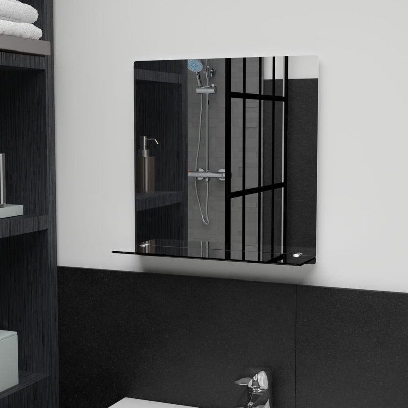 Chaidez Flat Mirror with Shelves