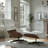 Leather Swivel Accent Chair With Ottoman-1160804672