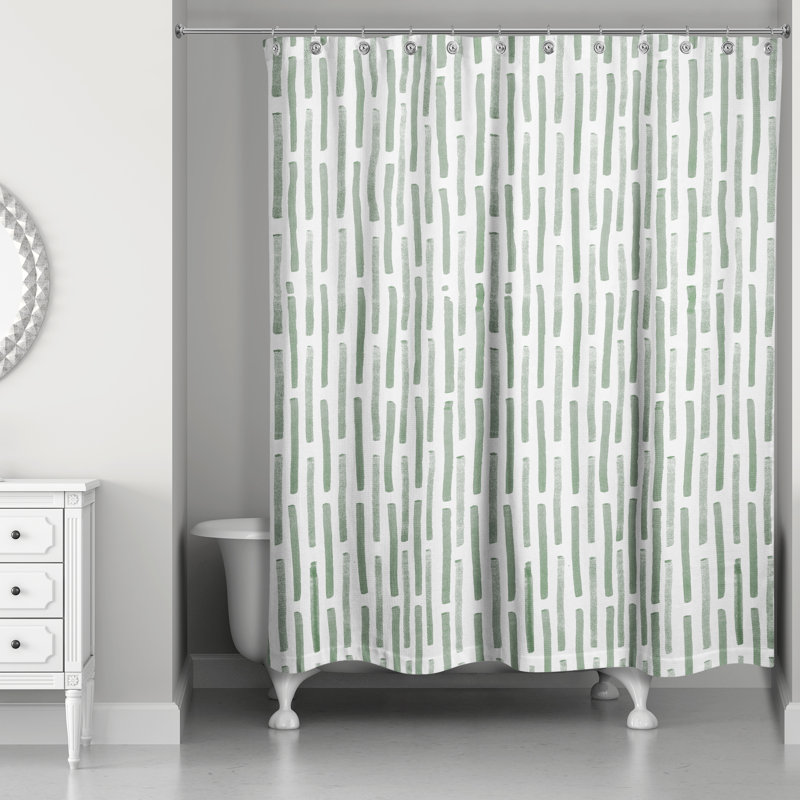 Striped Shower Curtain, Sage
