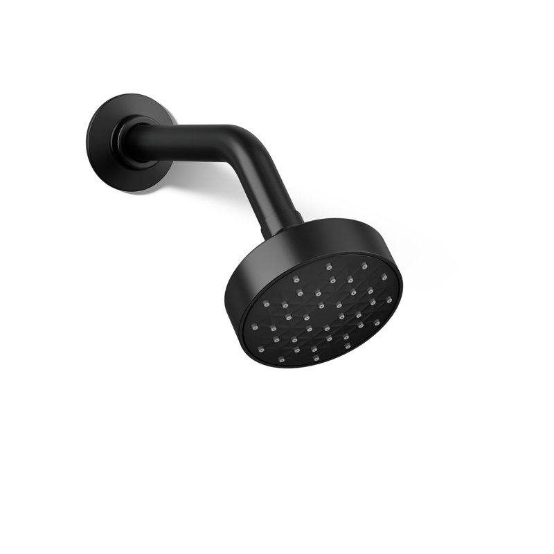 Awaken G90 Single-Function Full/Standard Fixed Shower Head, Matte Black, 1.5 GPM