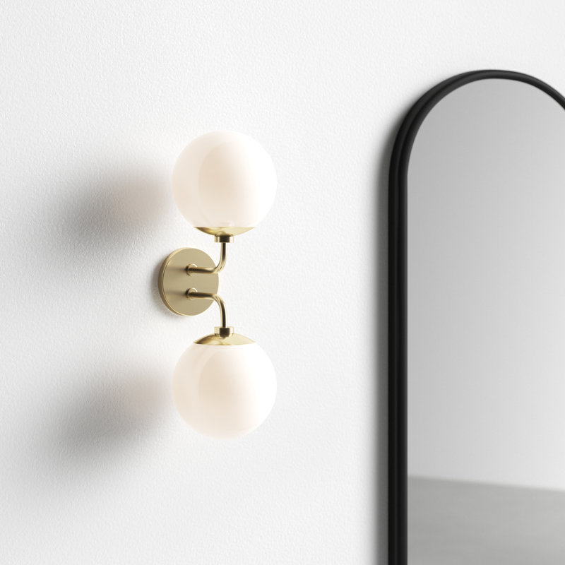 Luna Steel Armed Sconce, Aged Brass
