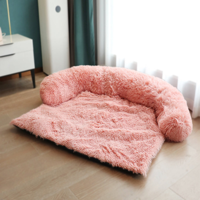 Tapis de lit pour chien en peluche, Petit (l 39,4 po x P 33,5 po x H 6,3 po), Rose